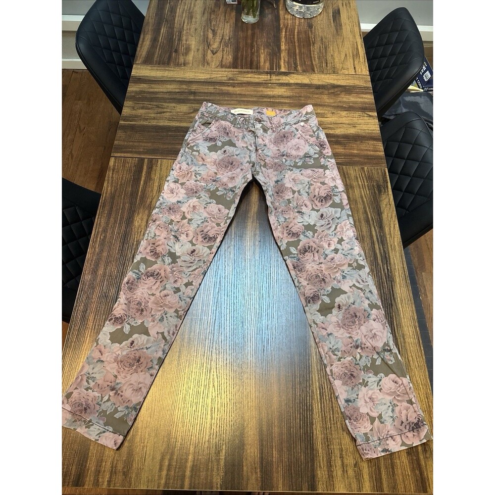Pilcro and the Letterpress Hyphen Fit Jeans Women's Size 27 Pink Floral Pants